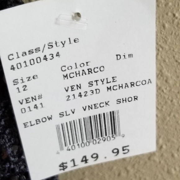 Charcoal sequin dress, V neck - Picture 3 of 4